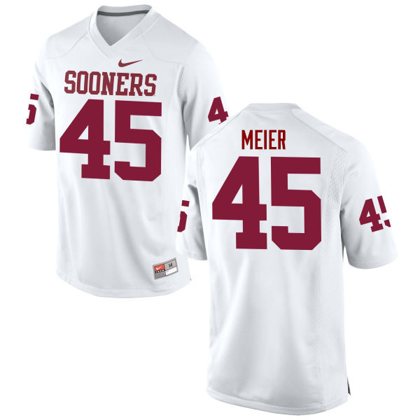 Men Oklahoma Sooners #45 Carson Meier College Football Jerseys Game-White - Click Image to Close